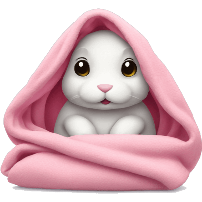 bunny in pink blanket emoji