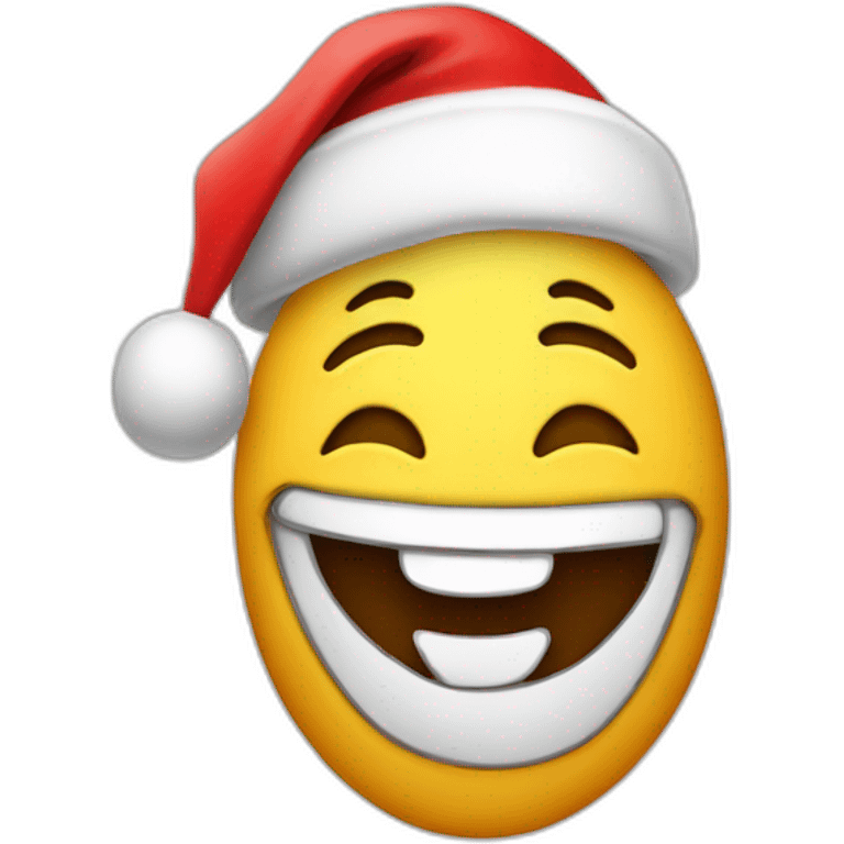 Laughing emoji with a santa hat emoji