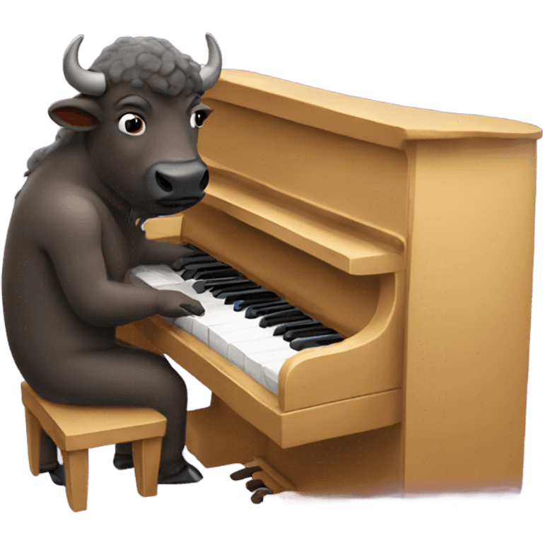 Buffalo playing the piano emoji