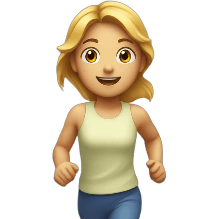 a girl running in a garden emoji