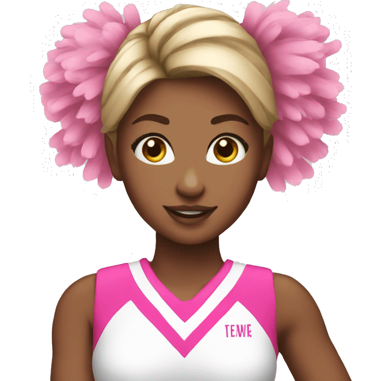 a cheerleader girl with pink pom poms emoji