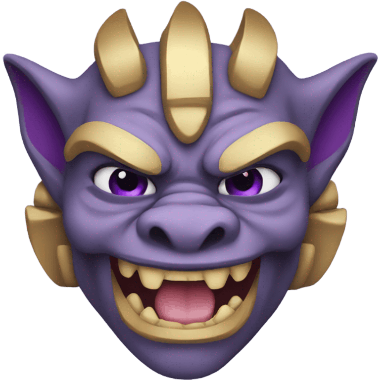 Gargoyle with purple and gold colors emoji