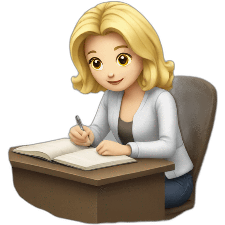 Blonde studying emoji