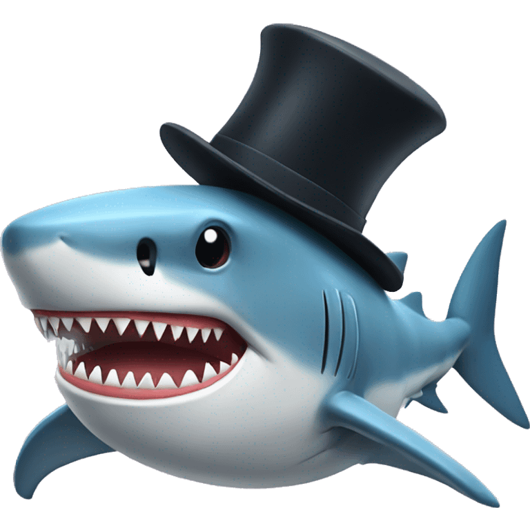 Shark with tophat emoji