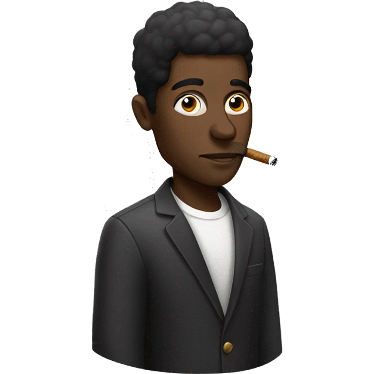 black man smoking emoji