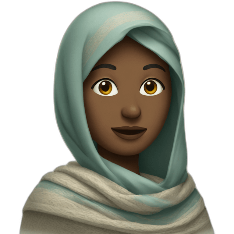 a woman in a shawl emoji