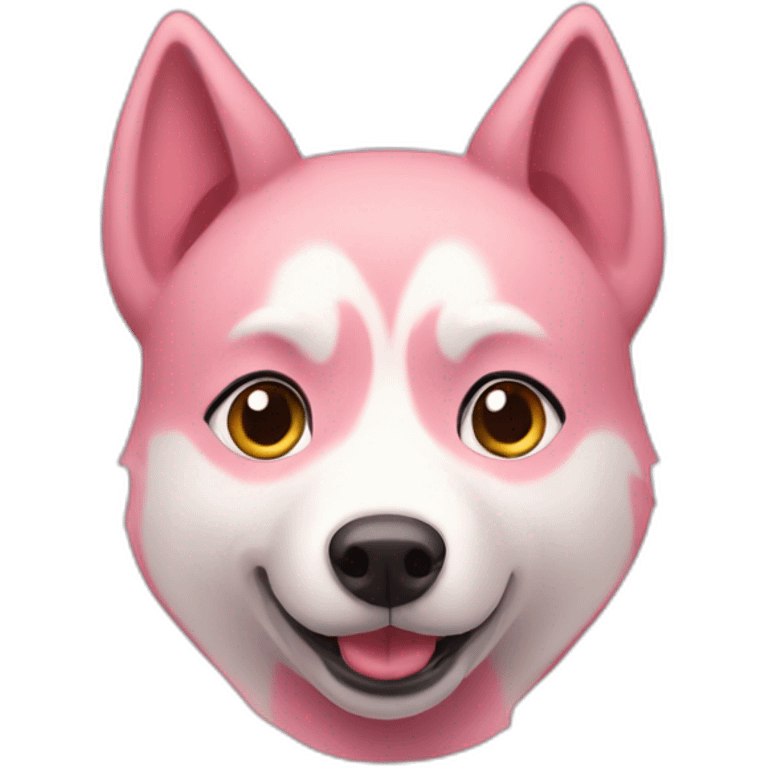 pink husky looking like a pig emoji