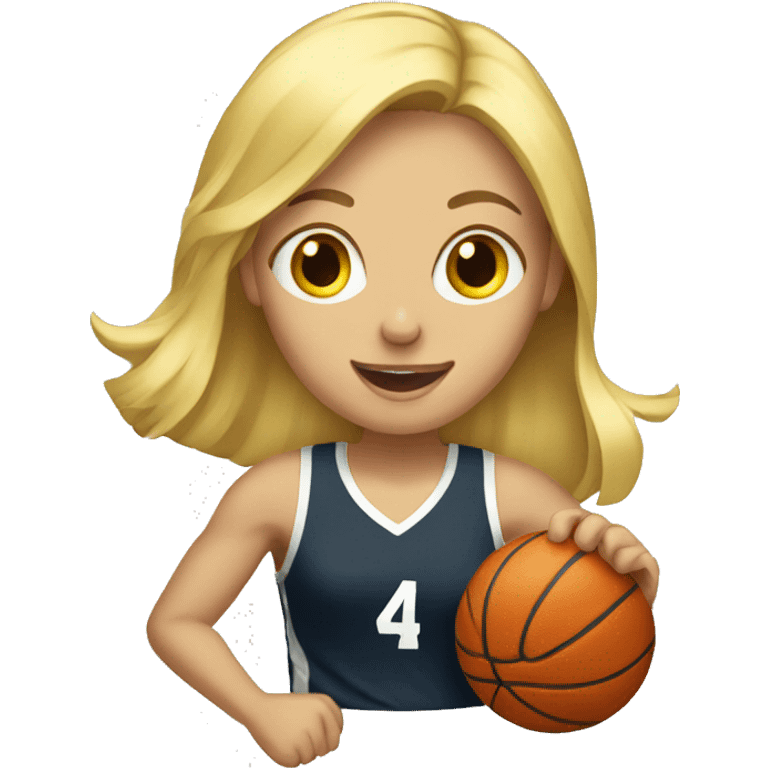 Blonde girl playing basketball  emoji