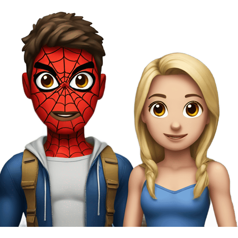 Spiderman and girl  emoji