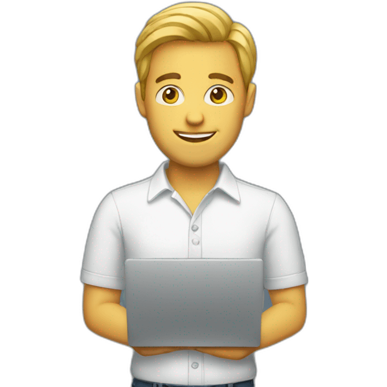 Man holding laptop emoji