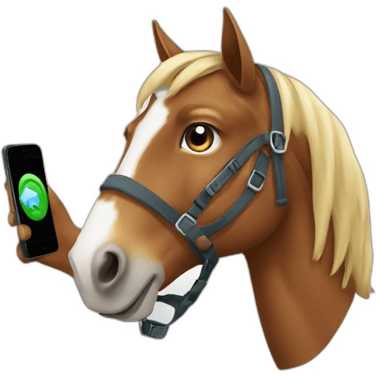 horse with smartphone emoji