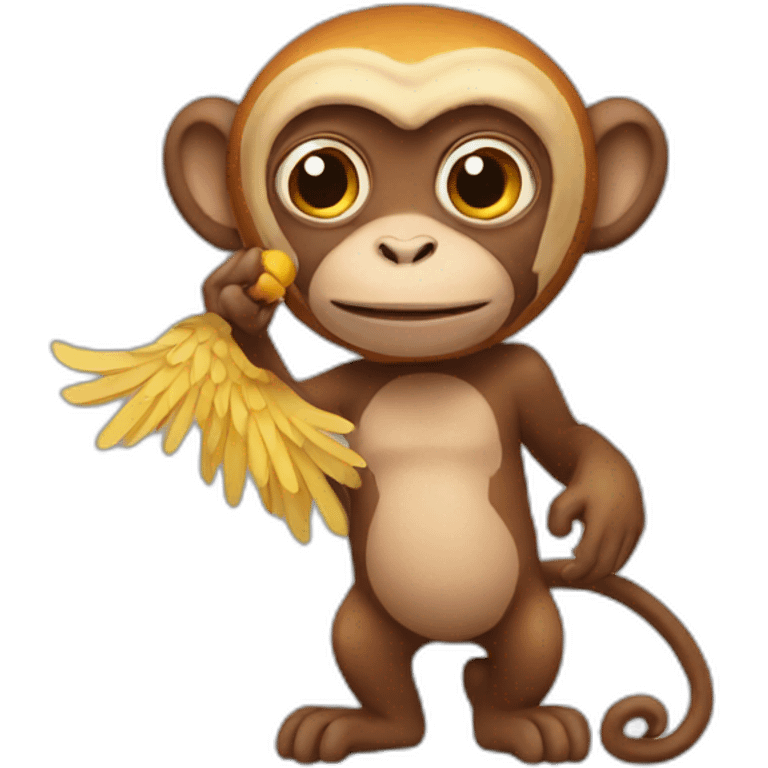 Monkey with chicken wings emoji