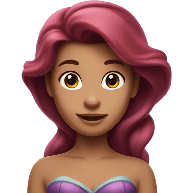 Ariel-the little mermaid-purple top-brown hair emoji