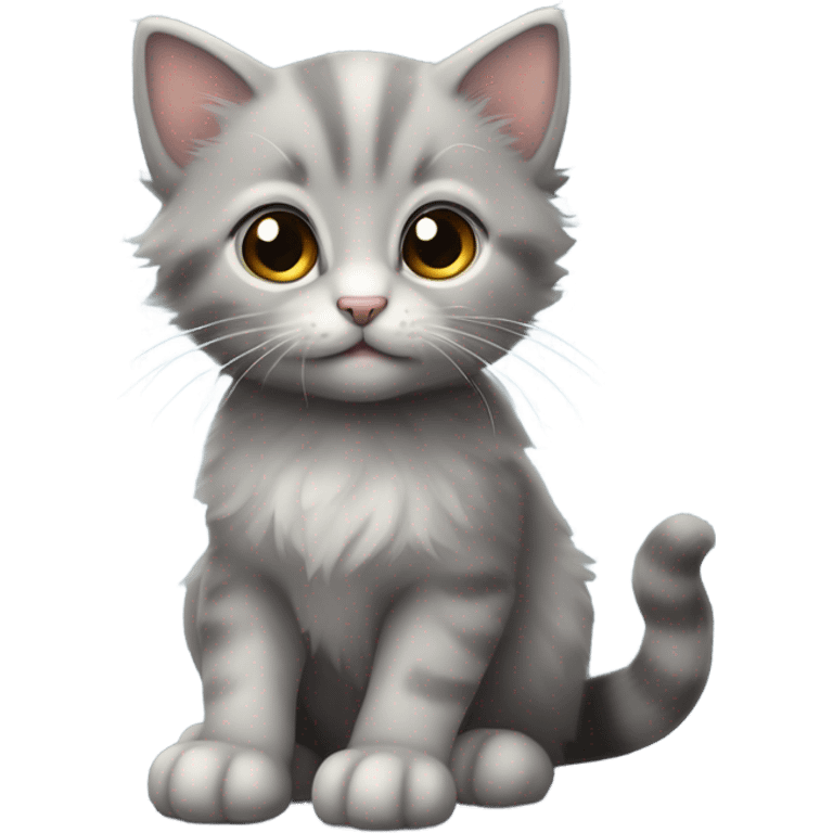 grey cute kitten emoji