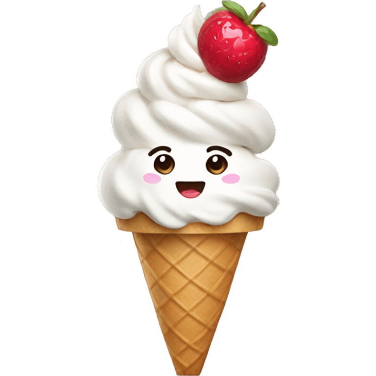 Kawaii ice cream sundae emoji