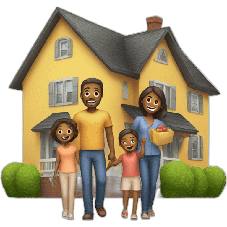 family buying a house emoji