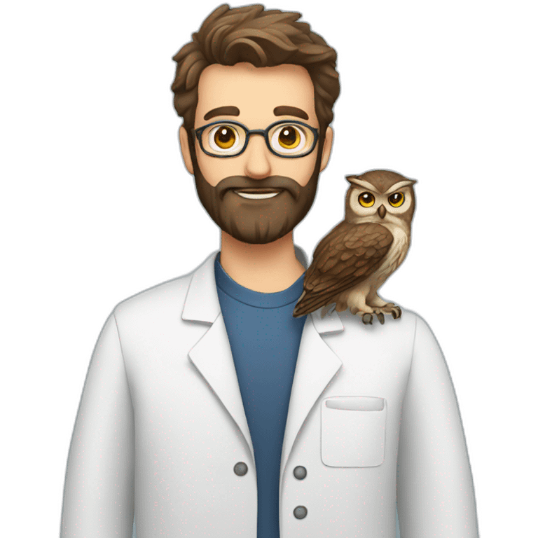 Beard-scientist-with-owl emoji