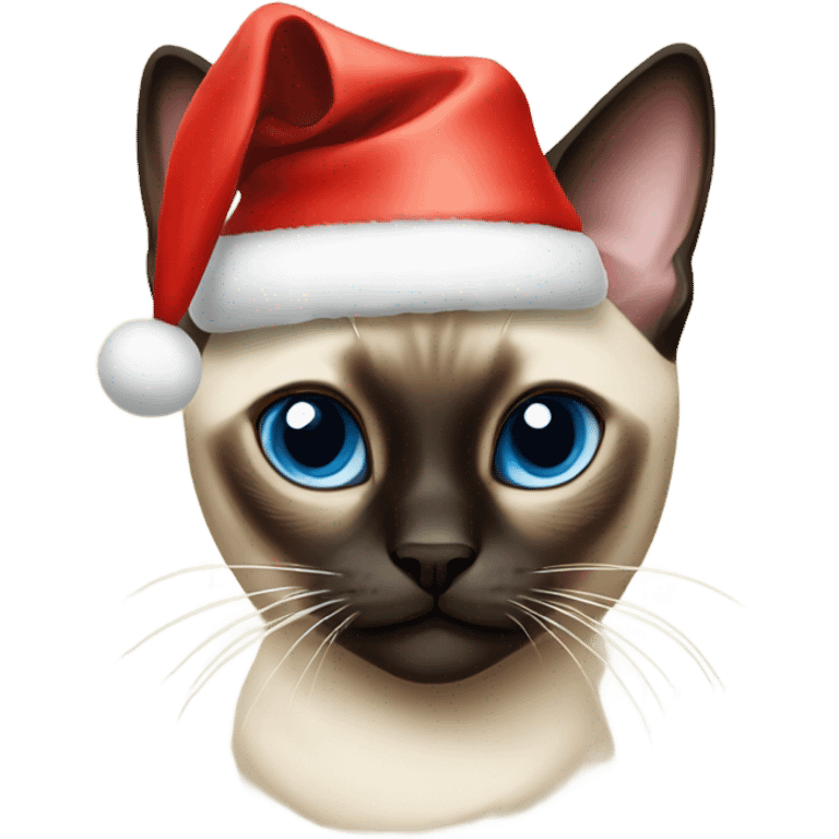 Siamese cat with christmas decoration emoji