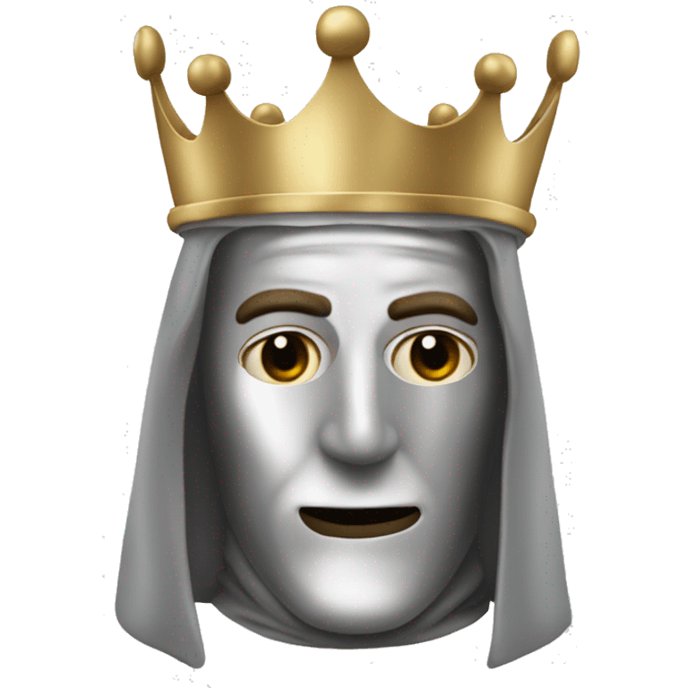 king baldwin IV in silver full face mask up emoji