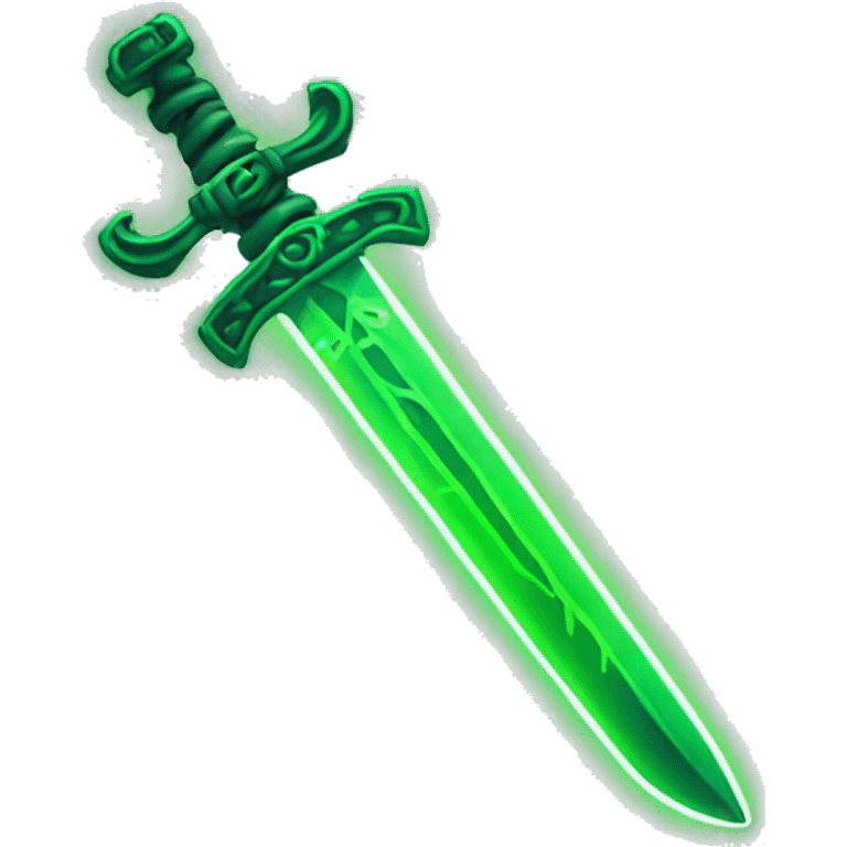 green neon sword woth green chain emoji