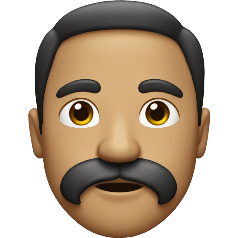 Um pai com bigode calvo com pele morena  emoji