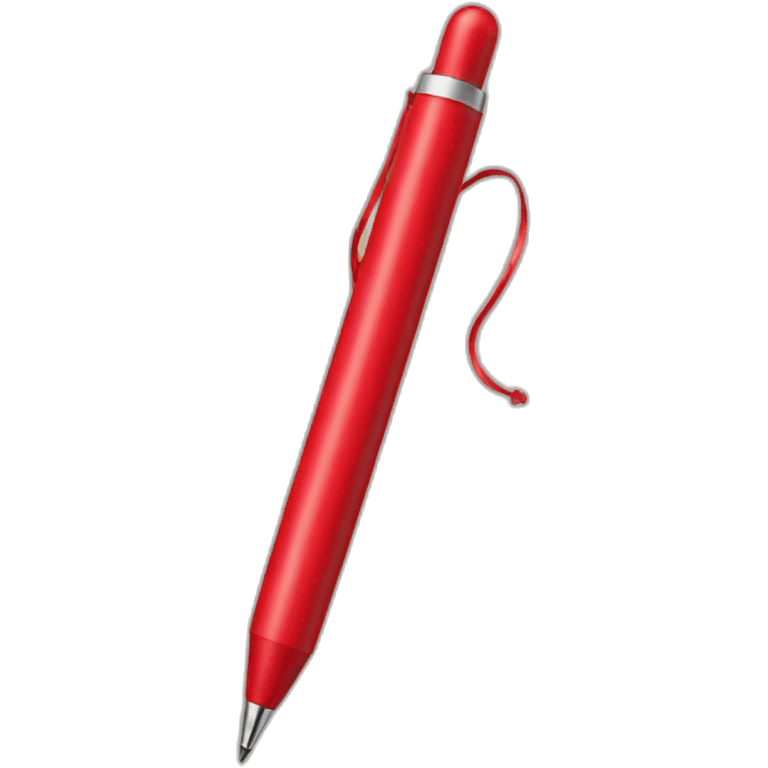 red pen and a balloon emoji