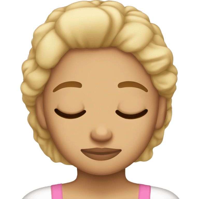 Girl with blonde hair and tan skin sleeping  emoji