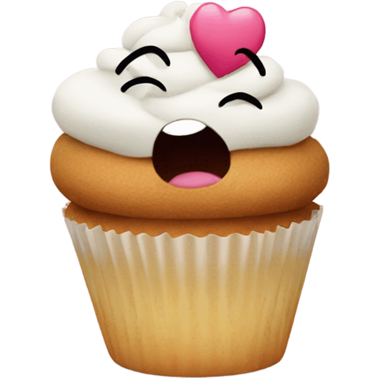 Cupcake blowing kisses  emoji