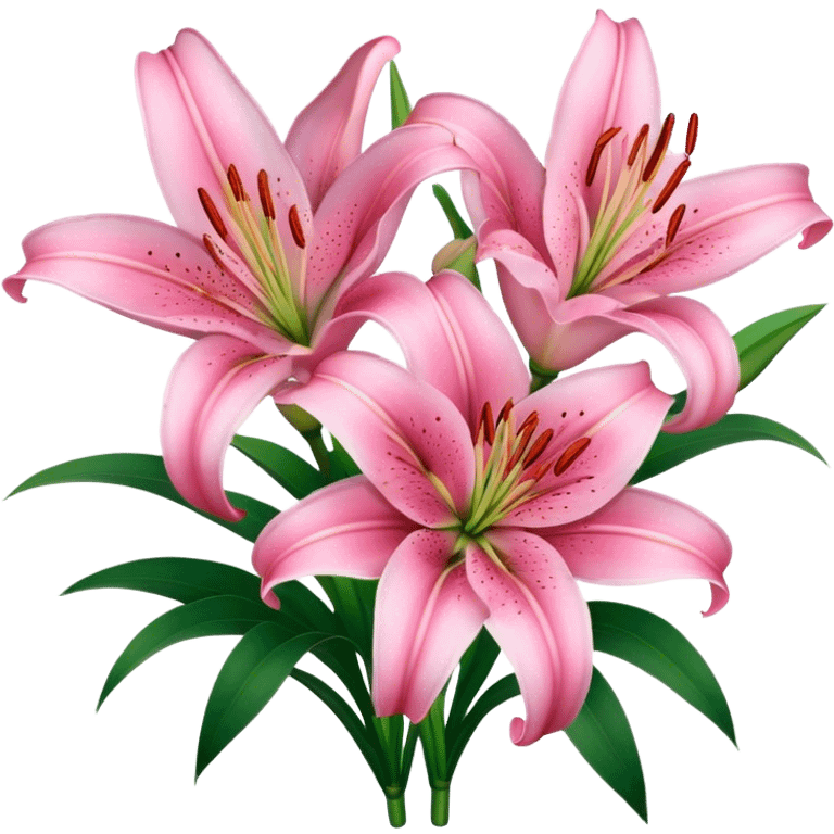 pink lilies bouquet  emoji