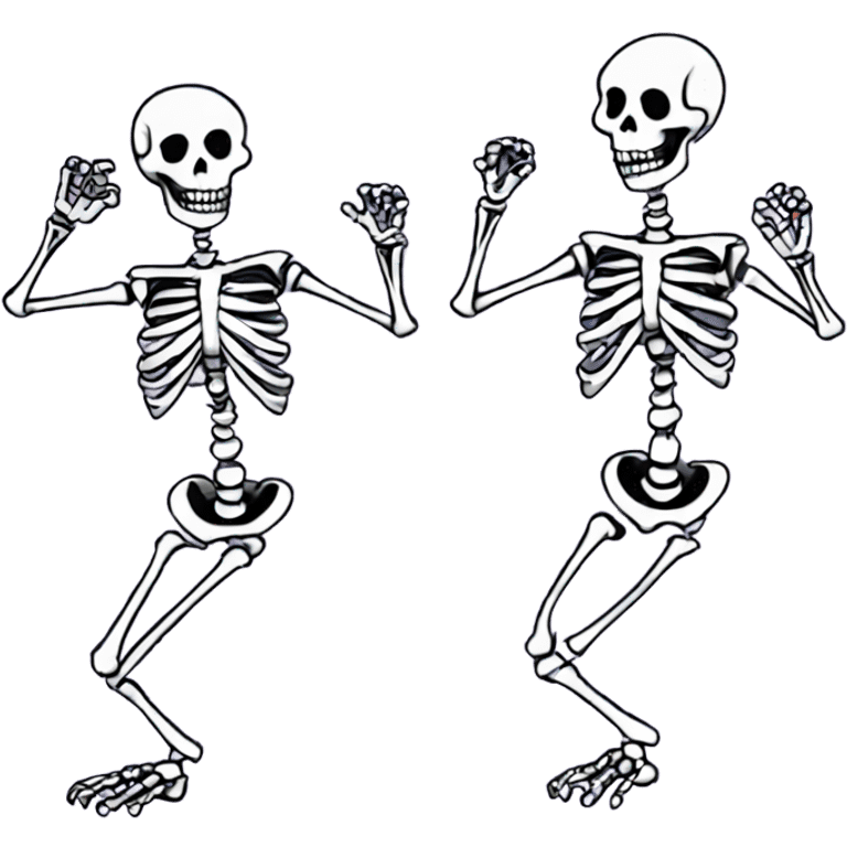 3 dancing skeletons  emoji