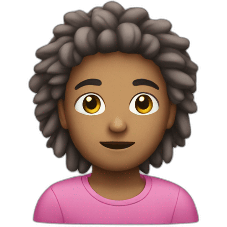 persona de color rosa con pelo rastas y dedo hacia arriba emoji