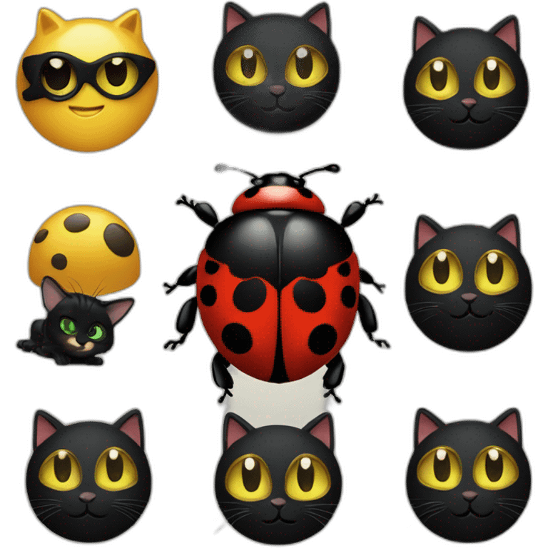 Ladybug et chat noir emoji