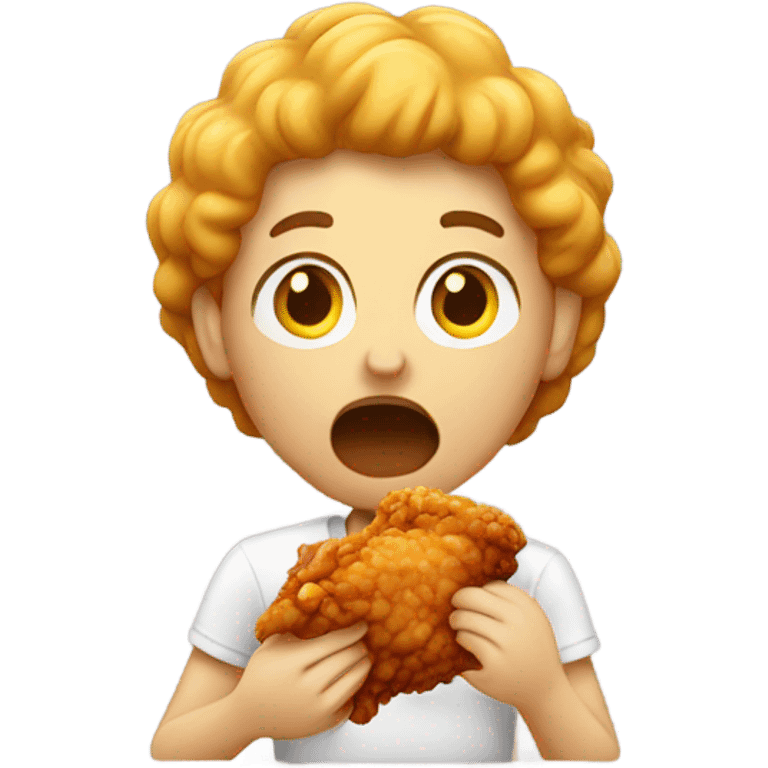 Person eating fried chicken emoji