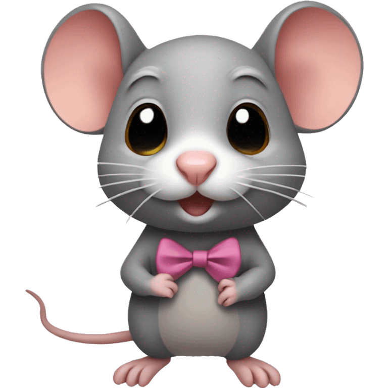 Rat with bow emoji