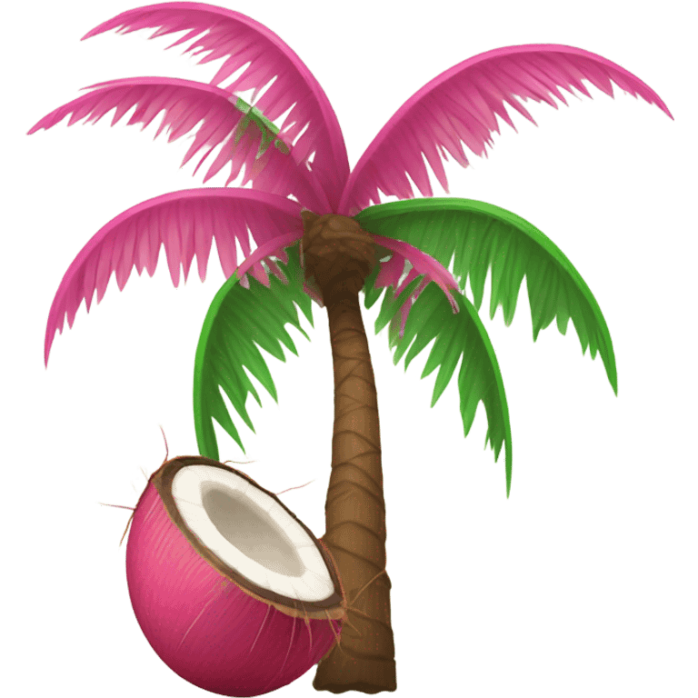 Pink coconut tree  emoji