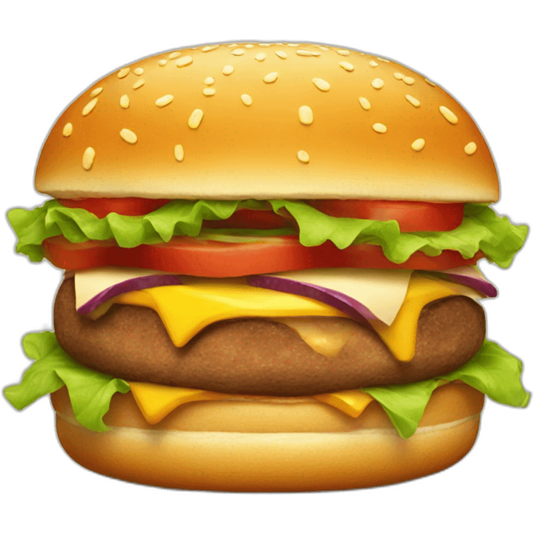 Juicy burger mascot emoji