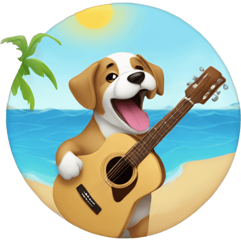 Perro cantando en el mar  emoji