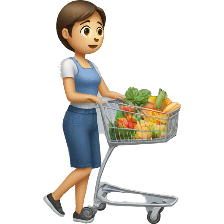 person looking disappointed pushing a grocery cart emoji