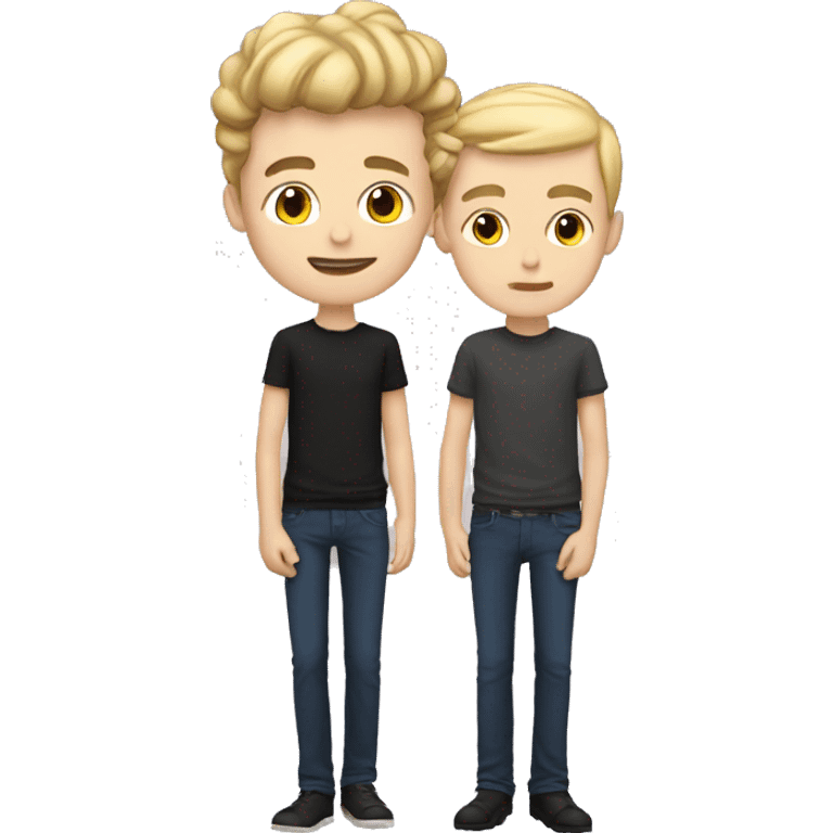 a brunette boy with his blonde boyfriend emoji