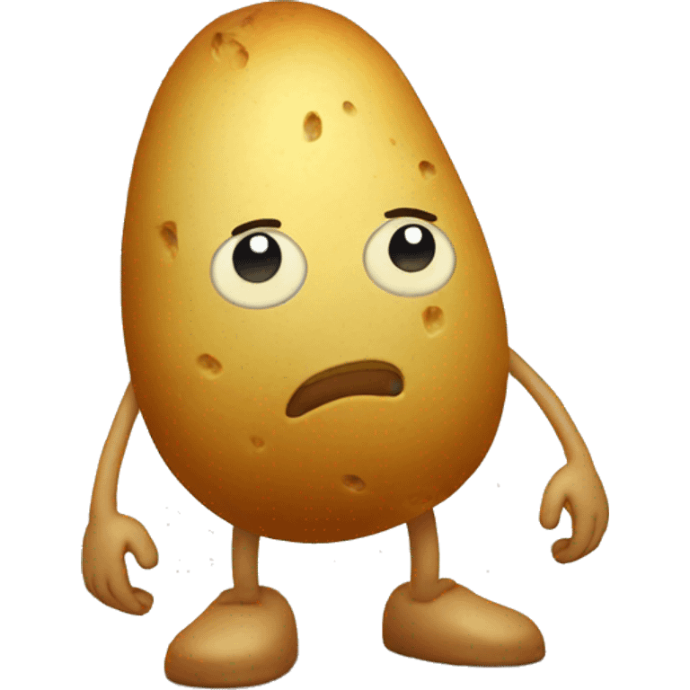 sad potato with legs and arms emoji