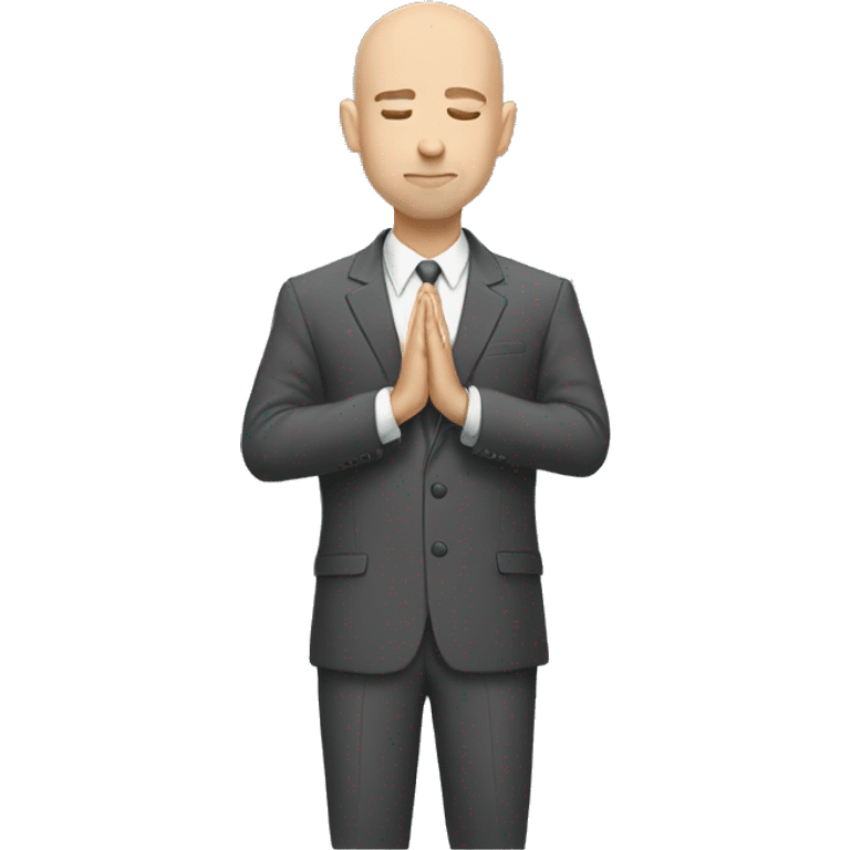 bald white man praying suit emoji