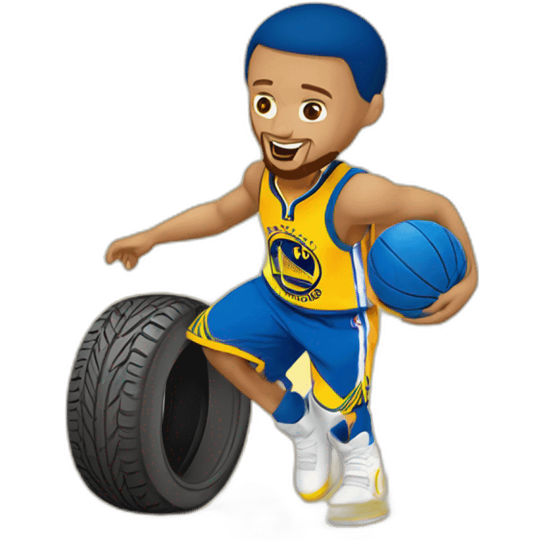 Stephen curry faisant un tire emoji