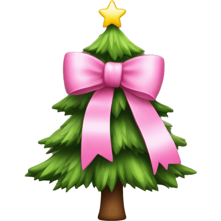 christmas tree with a pink bow  emoji