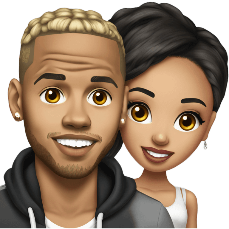 Hyper Realistic Chris Brown and beautiful Karruche Tran  emoji