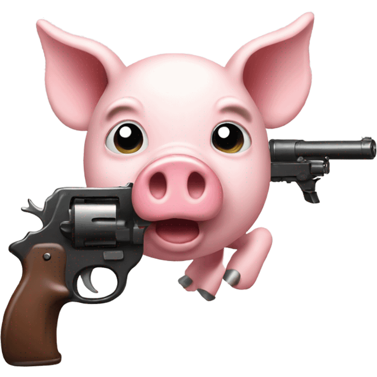 flying pig shooting gun emoji