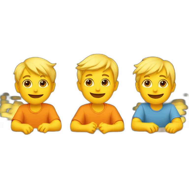 three-little-yellow-boys-with-blonde-hair-sitting-in-a-yellow-and-orange-lake emoji