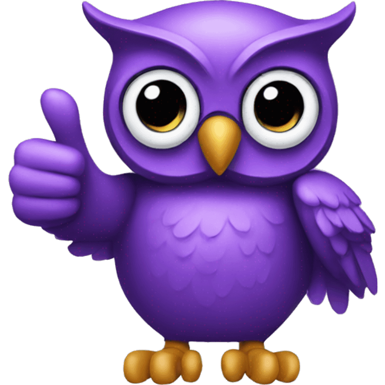 A purple owl with a thumb up. emoji