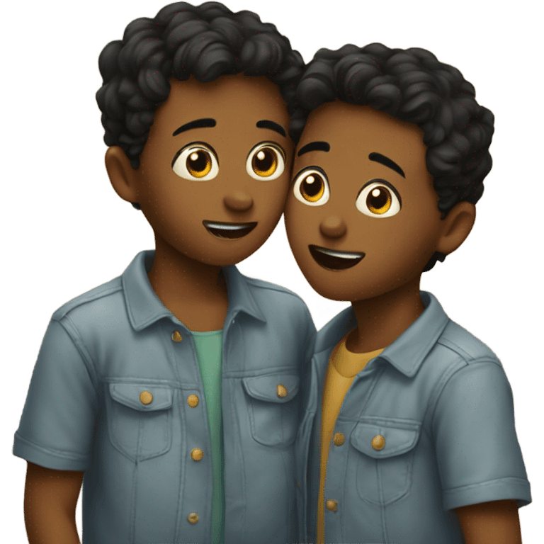 Two boys kissing emoji