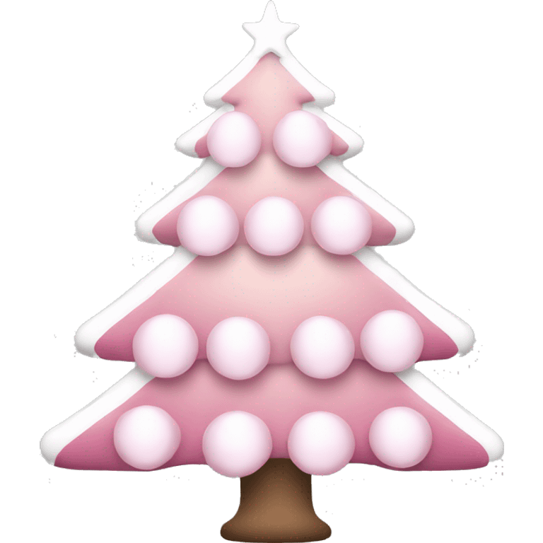 White and pink christmas tree with lots of white lights emoji