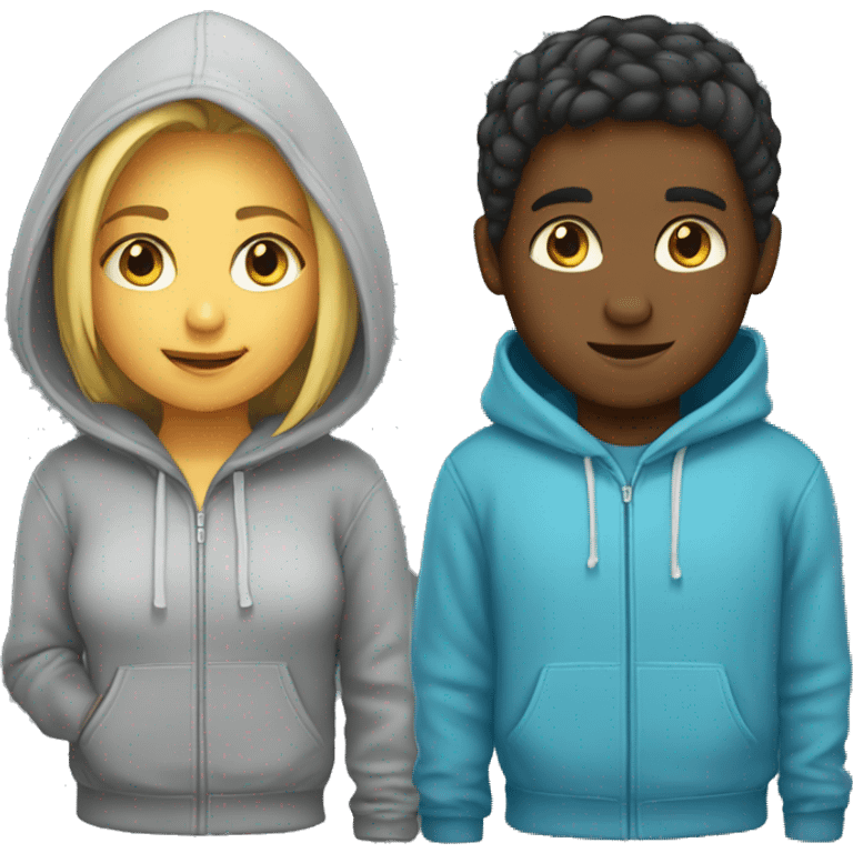 hoodie girl and boy emoji